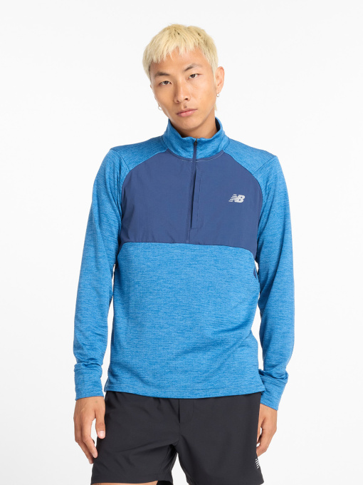 Худи и свитшоты New Balance ATHLETICS HEAT GRID 1/2 ZIP модель MT43204HEB Фото