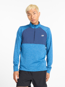 Худи и свитшоты New Balance ATHLETICS HEAT GRID 1/2 ZIP модель MT43204HEB Фото