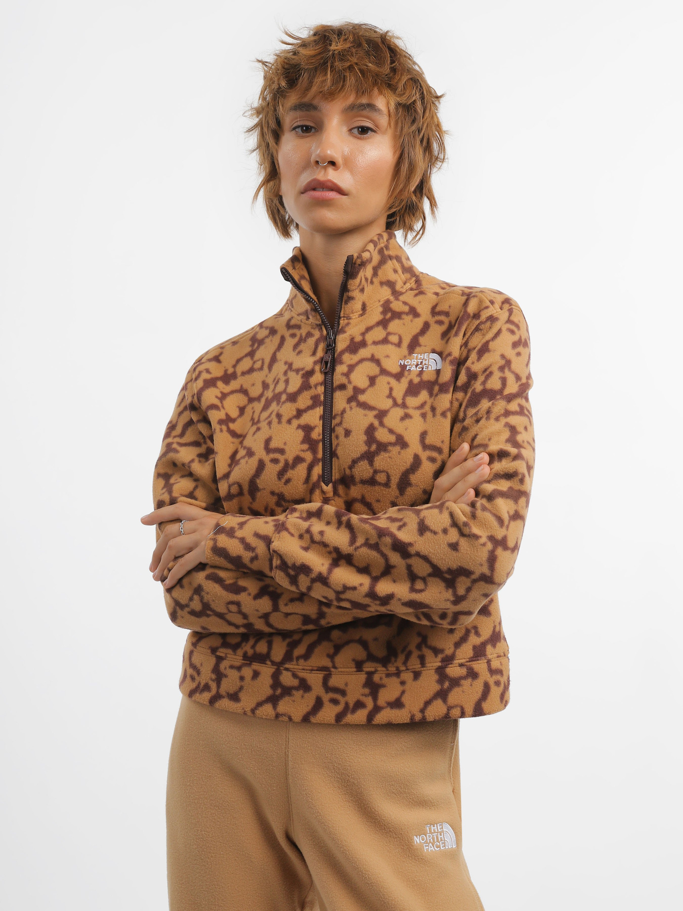 Худі та світшоти The North Face 100 Glacier Printed Half Zip модель NF0A8593OLW1 Фото