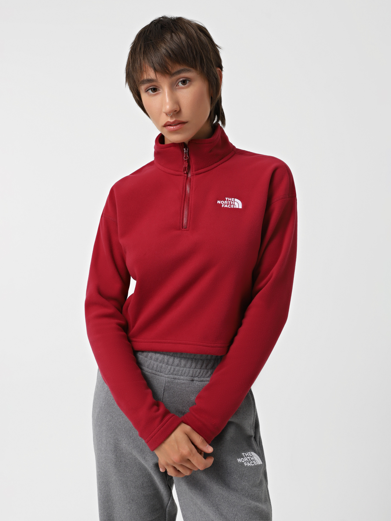 Худі та світшоти The North Face 100 Glacier Cropped 1/4 Zip Fleece модель NF0A855N1IX1 Фото