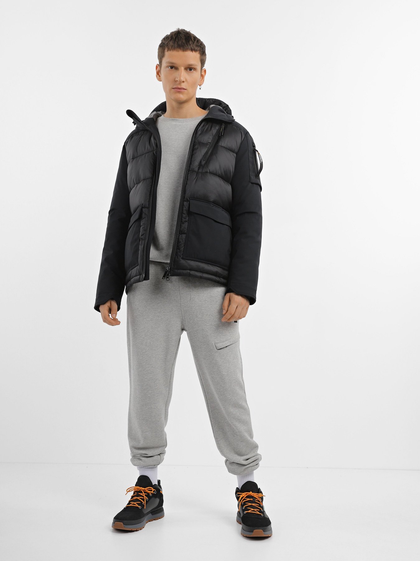 Куртки та дублянки National Geographic Re-Developed Hood Puffer модель M121-01-500_чорний Фото