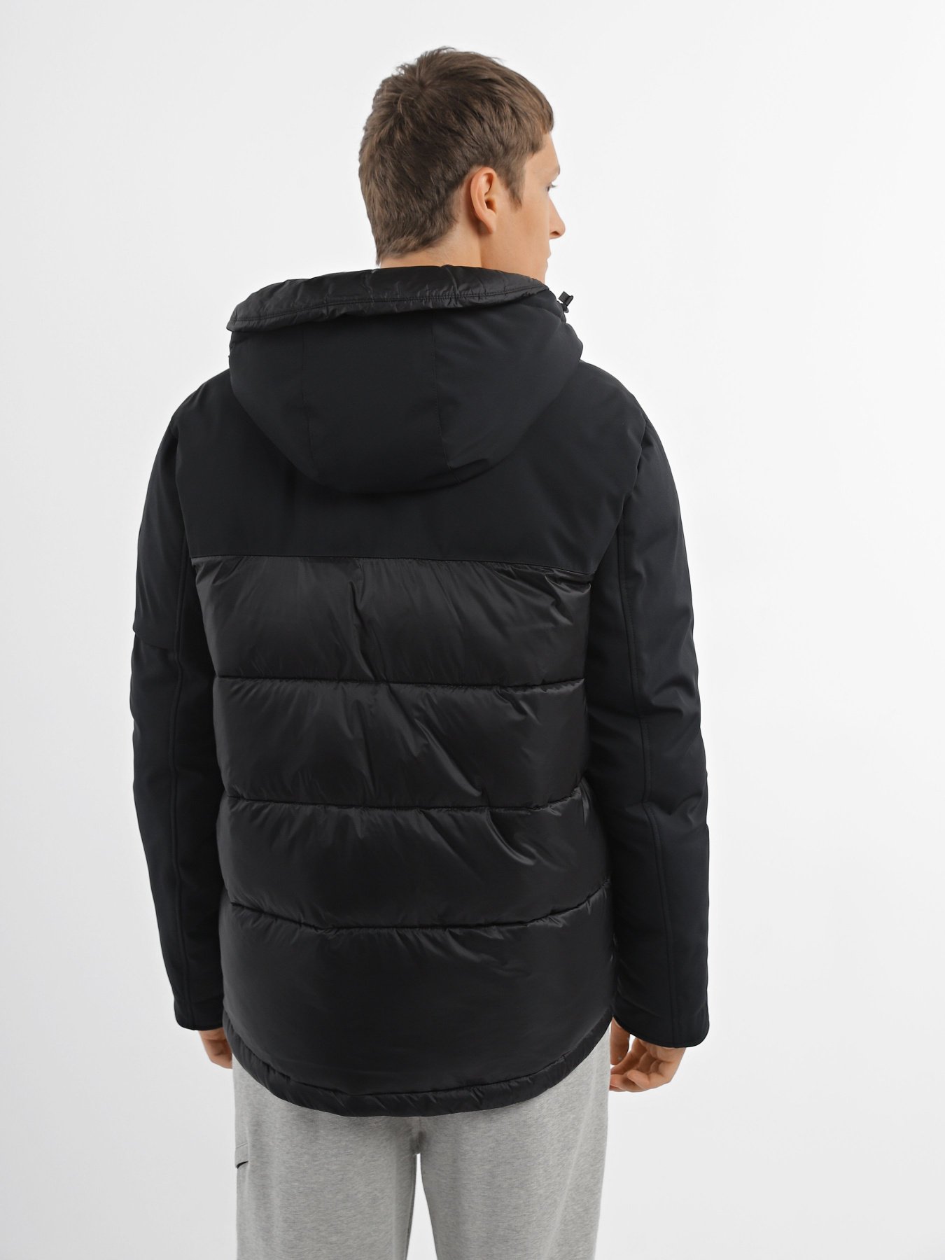 Куртки та дублянки National Geographic Re-Developed Hood Puffer модель M121-01-500_чорний Фото