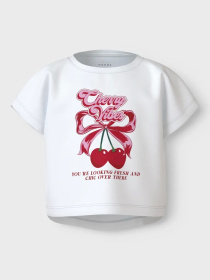 Футболки і поло Name it модель 13215793_Bright White Cherry bow Фото