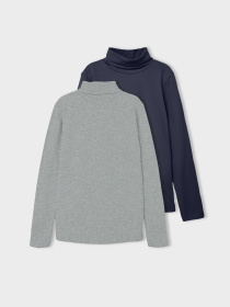 Свитры и кардиганы Name it VIGGO 2P LS SLIM ROLLNECK модель 13211815_Dark Sapphire GREY MELANGE Фото
