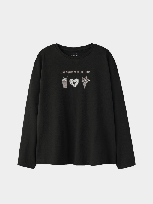 Худі та світшоти Name it VEEN LS RLX TOP модель 13234709_Black More Glitter Фото