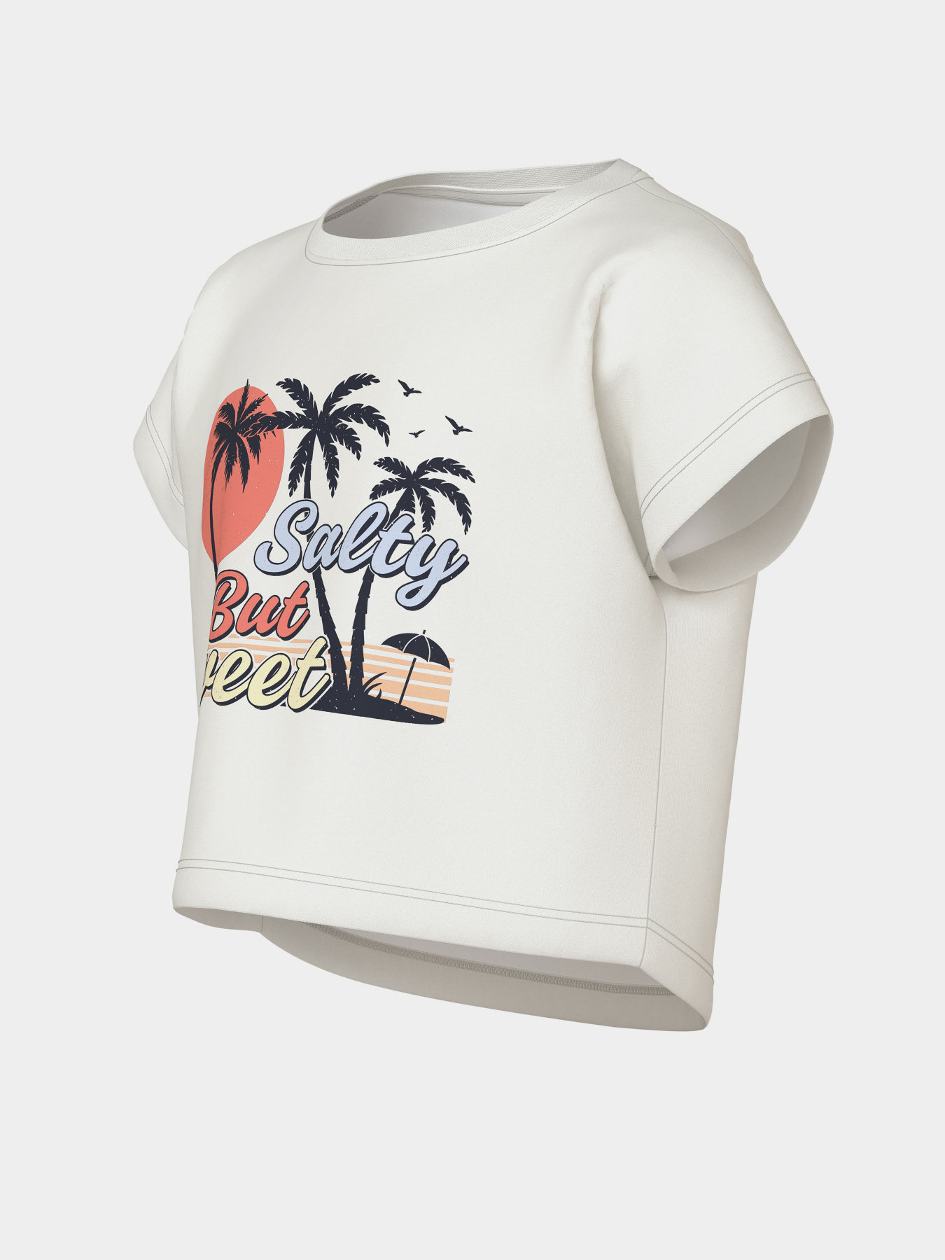 Футболки і поло Name it VILMA CAPSL CROP TOP модель 13215793_Cloud Dancer SALTY BUT SWE Фото