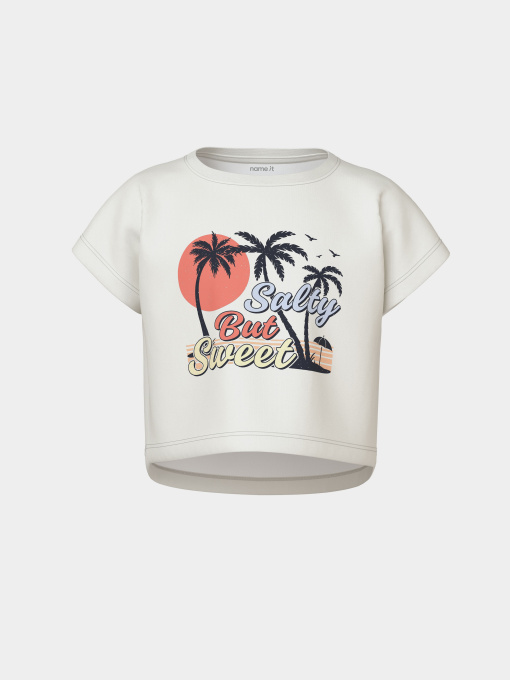 Футболки і поло Name it VILMA CAPSL CROP TOP модель 13215793_Cloud Dancer SALTY BUT SWE Фото