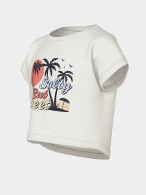 Футболки і поло Name it VILMA CAPSL CROP TOP модель 13215793_Cloud Dancer SALTY BUT SWE Фото