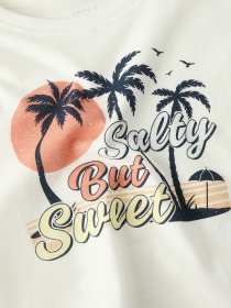 Футболки і поло Name it VILMA CAPSL CROP TOP модель 13215793_Cloud Dancer SALTY BUT SWE Фото