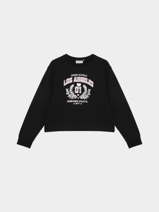 Худи и свитшоты Name it VANITA SHORT RLX SWEAT модель 13238413_Black La District Фото