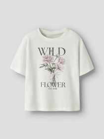 Футболки і поло Name it VOTEA SS NREG TOP модель 13239156_Cloud Dancer Wild Flower Фото