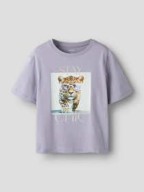 Футболки и поло Name it VOTEA SS NREG TOP модель 13239156_Lavender Gray Stay Chic Фото
