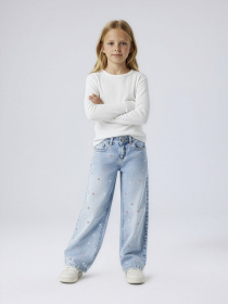 Джинсы Name it ROSE WIDE JEANS модель 13243099_Light Blue Bleached Denim Фото