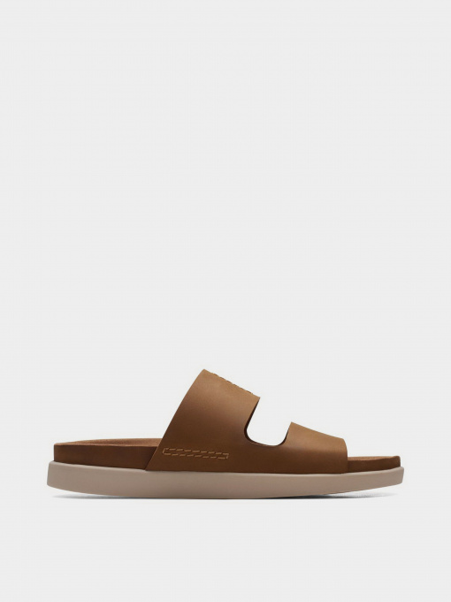 Шлёпанцы Clarks Sunder Coast Tan Leather модель 26170947 Фото