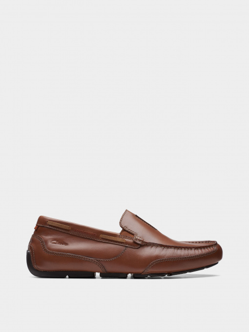 Сліпони та мокасини Clarks Markman Seam Tan Leather модель 26171568 Фото