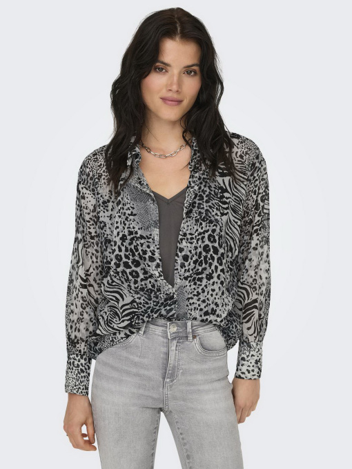 Рубашки Only модель 15329222_Gray Violet Ranch animal Фото