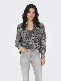 Сорочки Only модель 15329222_Gray Violet Ranch animal Фото