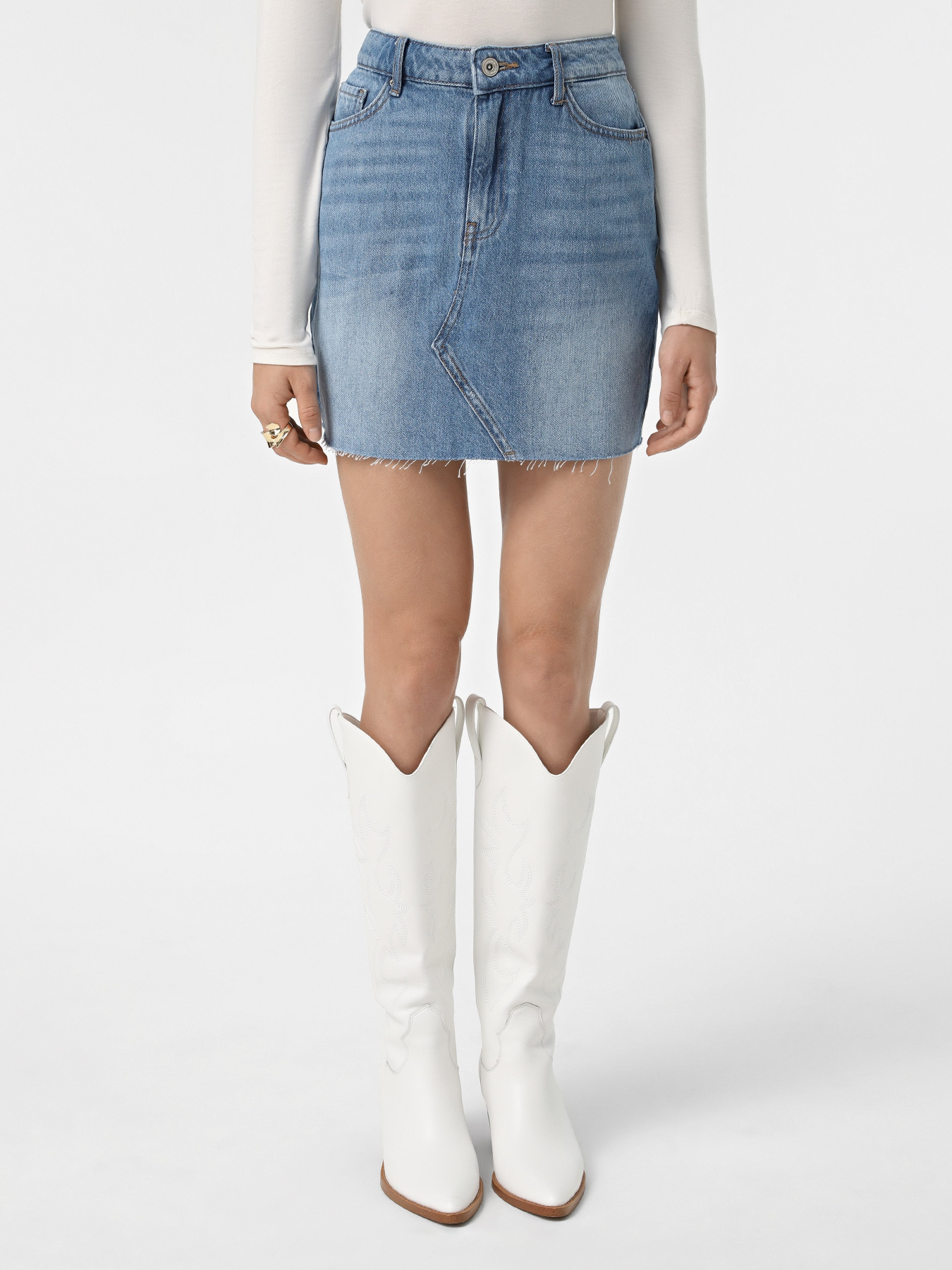 Юбки Only модель 15325678_Medium Blue Denim Фото