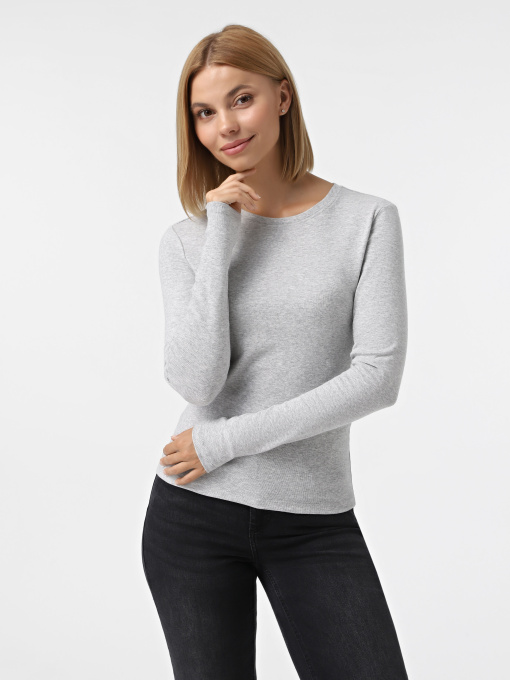 Худи и свитшоты Only RILEY O-NECK L/S TOP модель 15323159_Light Grey Melange Фото
