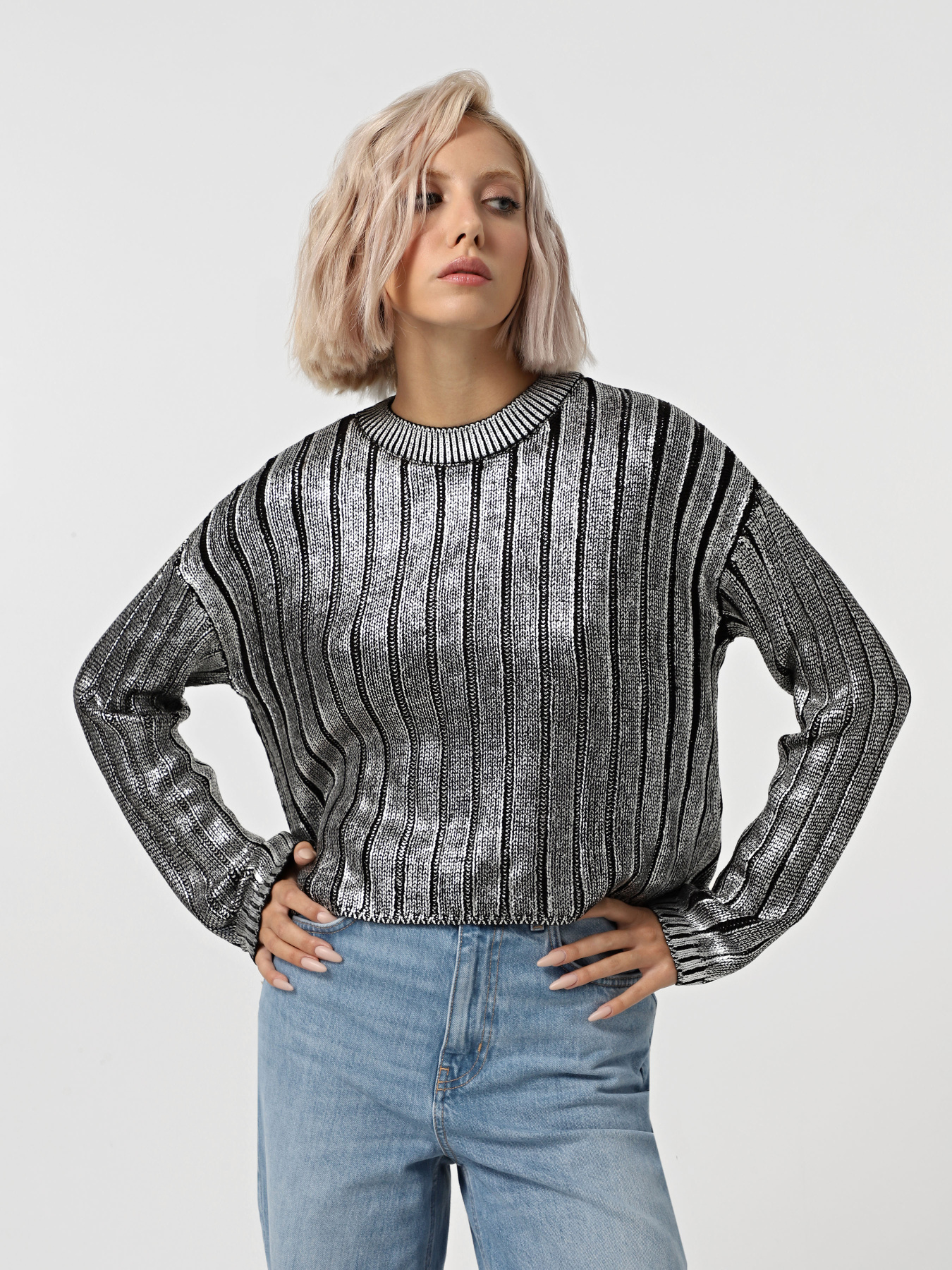 Свитры и кардиганы Only модель 15331238_Black Silver Foil Фото