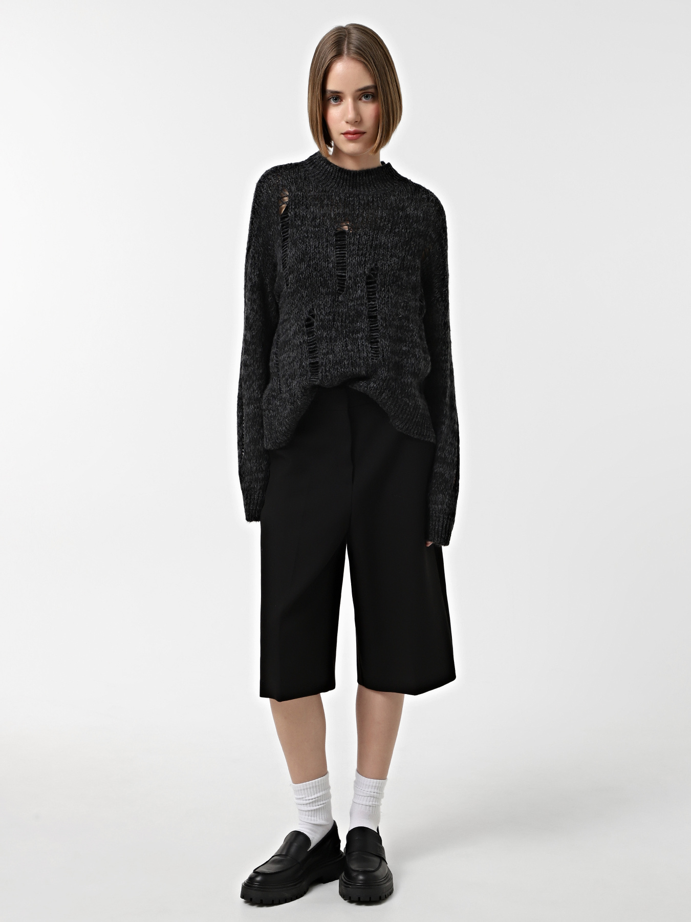 Свитры и кардиганы Only модель 15328220_Black Dark Gray Twist Свитры и кардиганы Only модель 15328220_Black Dark Gray Twist Фото