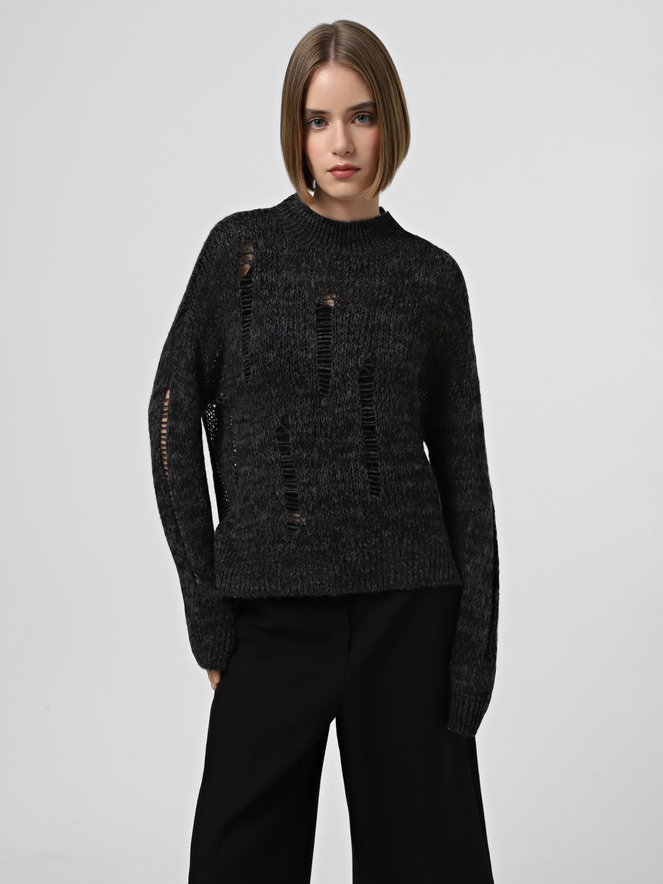 Свитры и кардиганы Only модель 15328220_Black Dark Gray Twist Свитры и кардиганы Only модель 15328220_Black Dark Gray Twist Фото