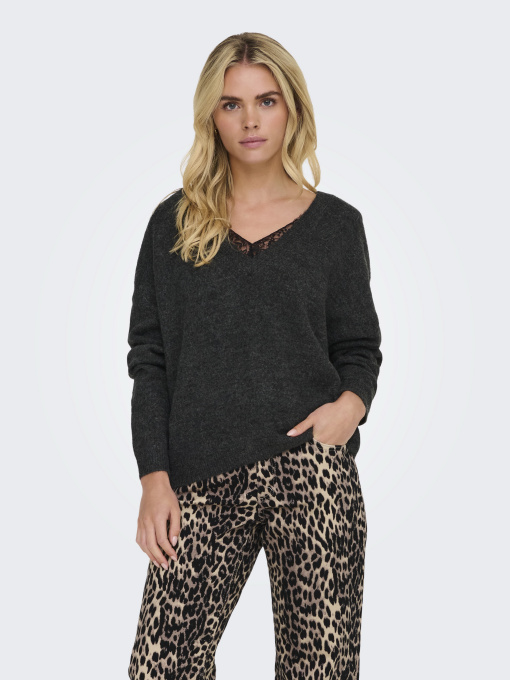 Светри та кардигани Only модель 15329229_Dark Grey Melange Black la Фото