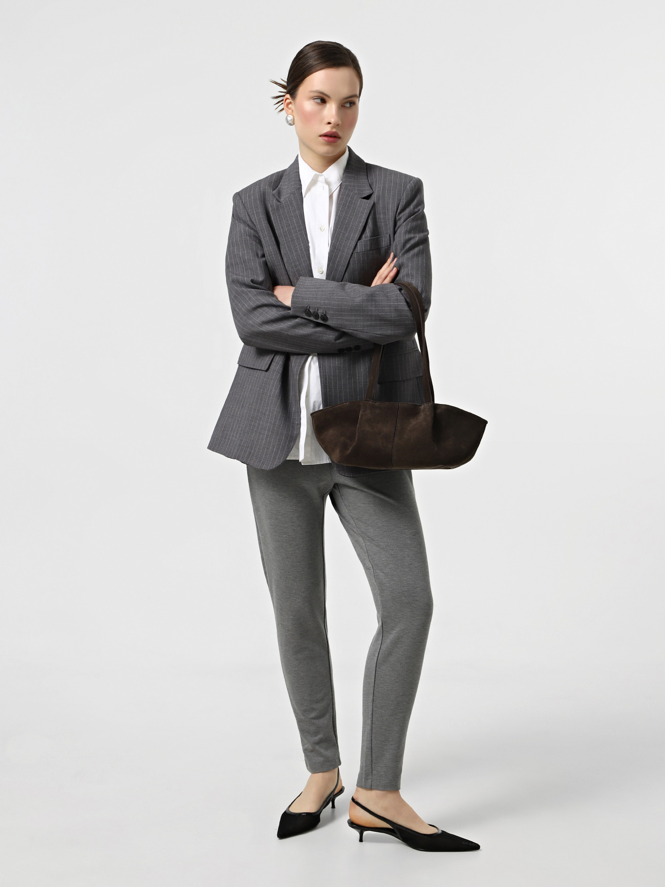 Брюки Only модель 15115847_Medium Grey Melange Брюки Only модель 15115847_Medium Grey Melange Фото