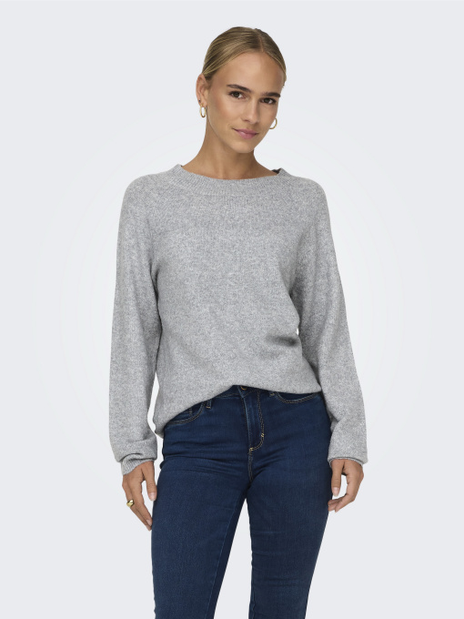 Свитры и кардиганы Only RICA LIFE L/S PULLOVER модель 15204279_Light Grey Melange Фото