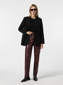 Брюки Only SADIE FAUX LEATHER PANTS модель 15349078_Mauve Wine Фото