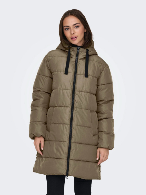 Куртки и дубленки Only CLAIR PUFFER HOOD COAT модель 15323232_Stone Gray Фото