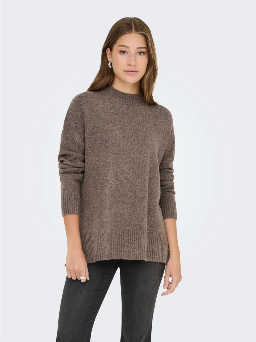 Светри та кардигани Only HAZEL LS HIGHNECK OVERS PULL K модель 15352853_Brown Lentil Melange Фото