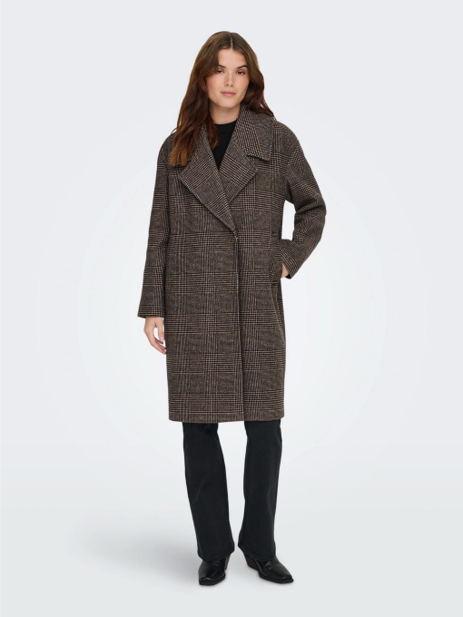 Пальто и плащи Only MADISON LIFE CHECK COAT модель 15349086_Seal Brown Check Фото