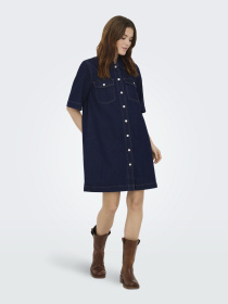 Сукні Only BELLE S/S BUTTON DRESS модель 15324384_Dark Blue Denim Фото