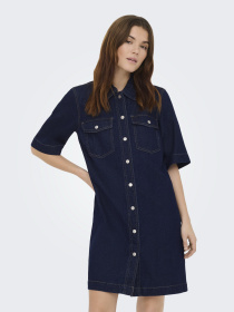 Сукні Only BELLE S/S BUTTON DRESS модель 15324384_Dark Blue Denim Фото