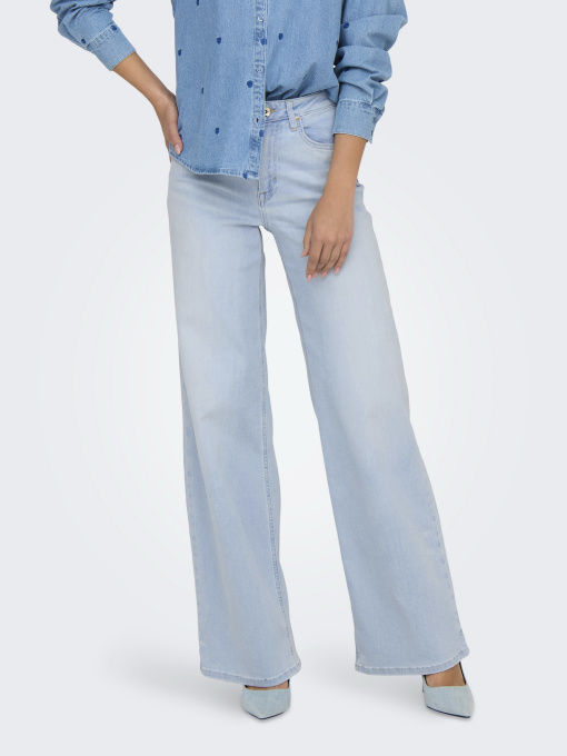Джинсы Only MADISON BLUSH HW WIDE DNM модель 15338289_Light Blue Bleached Denim Фото