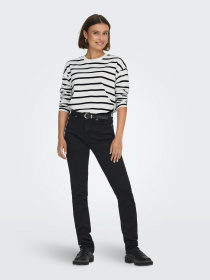 Худі та світшоти Only SOPH L/S STRIPE TOP модель 15310399_Cloud Dancer Black Фото
