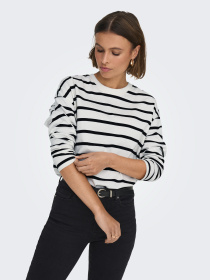 Худі та світшоти Only SOPH L/S STRIPE TOP модель 15310399_Cloud Dancer Black Фото