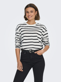 Худи и свитшоты Only SOPH L/S STRIPE TOP модель 15310399_Cloud Dancer Black Фото