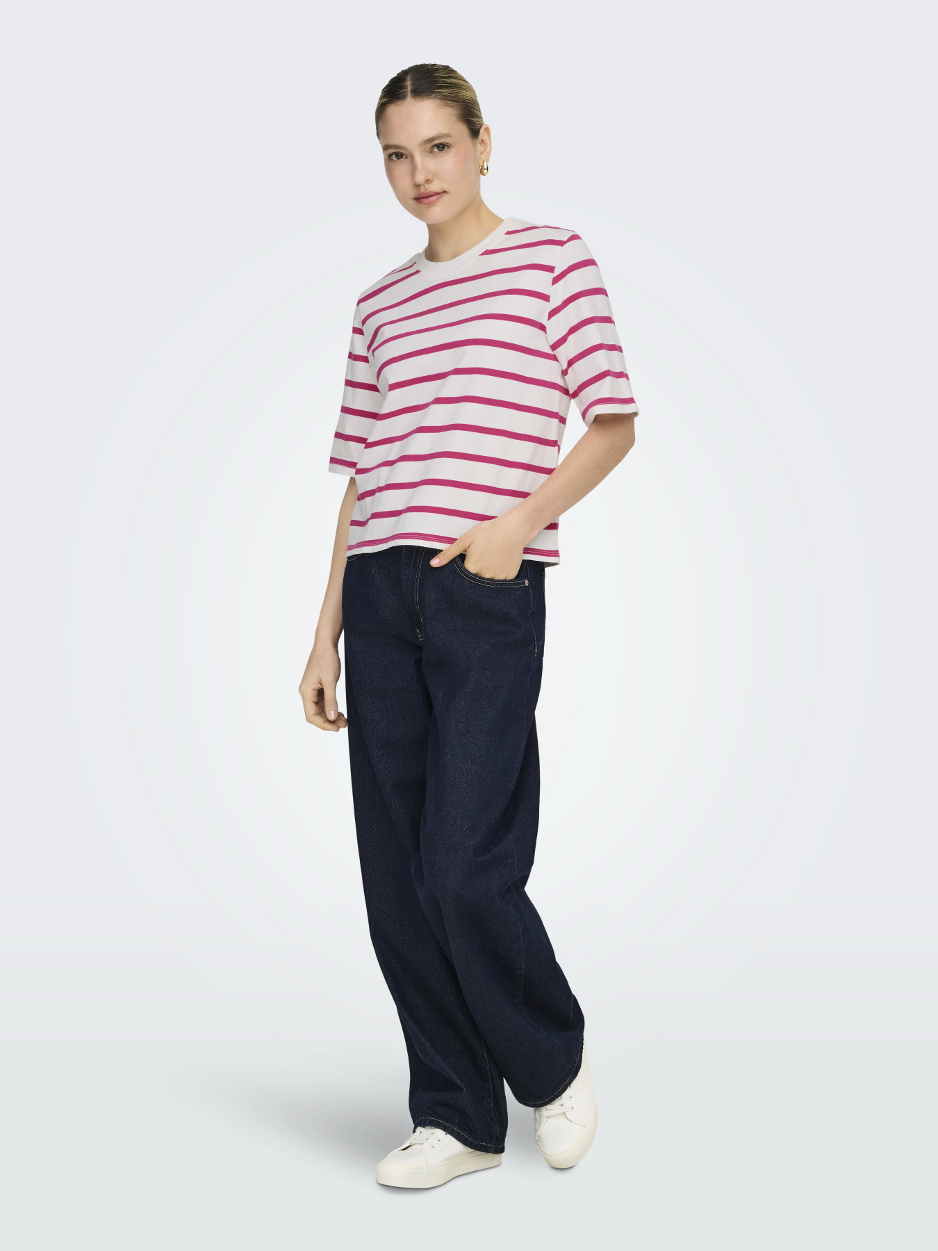 Футболки і поло Only SOPH S/S STRIPE TOP модель 15368524_Cloud Dancer Pink yarrow ( Фото