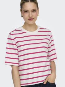 Футболки і поло Only SOPH S/S STRIPE TOP модель 15368524_Cloud Dancer Pink yarrow ( Фото