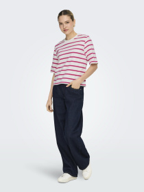 Футболки і поло Only SOPH S/S STRIPE TOP модель 15368524_Cloud Dancer Pink yarrow ( Фото