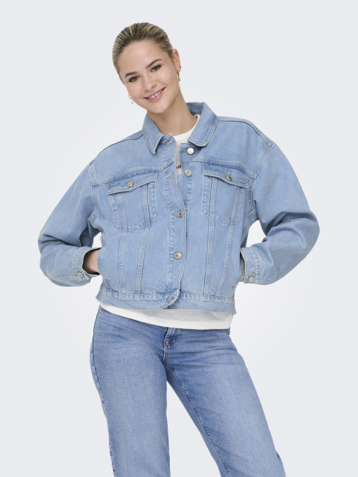 Куртки и дубленки Only HARPER LS BOXY DNM модель 15363548_Light Blue Denim Фото