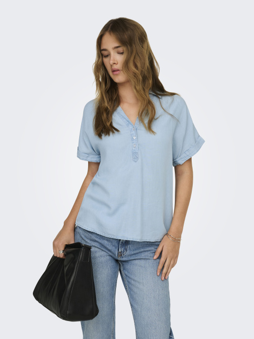 Сорочки Only CHARIS LIFE CAP SLEEVE SHIRT модель 15363976_Light Blue Denim Фото