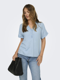 Сорочки Only CHARIS LIFE CAP SLEEVE SHIRT модель 15363976_Light Blue Denim Фото
