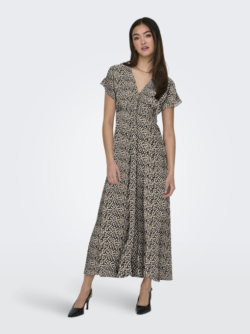 Сукні Only NOVA LIFE VIS MOLLIE LONG DRES модель 15317842_Black 724 Coffee leaf Фото