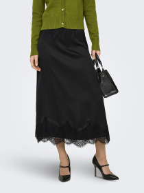 Юбки Only BELLA SATIN LACE SKIRT модель 15380523_Black Фото