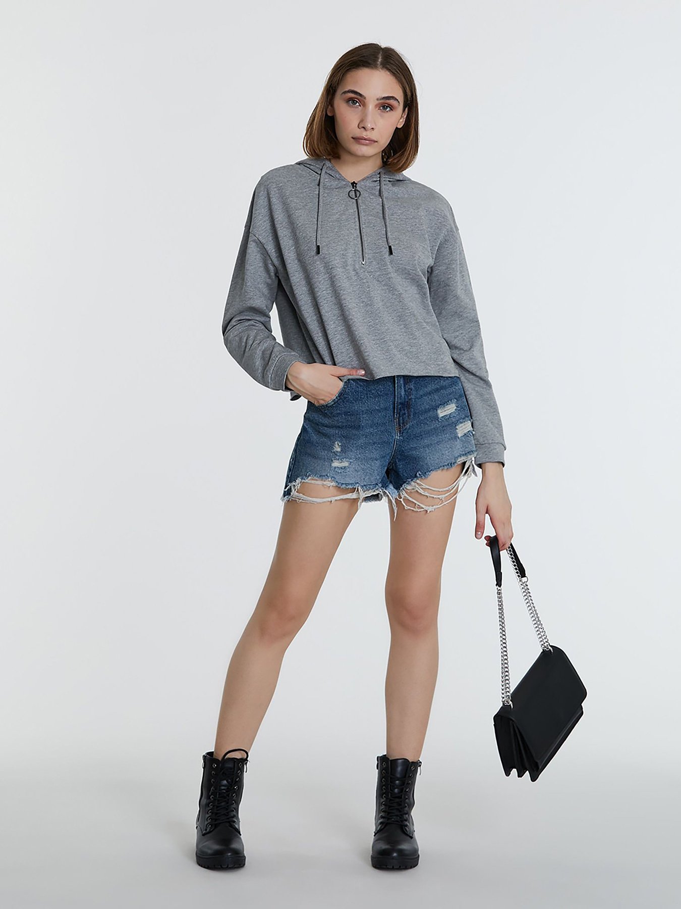 Худи и свитшоты Piazza Italia модель 46363_grey med Фото