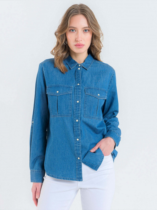 Сорочки Piazza Italia модель 53865_Denim Фото