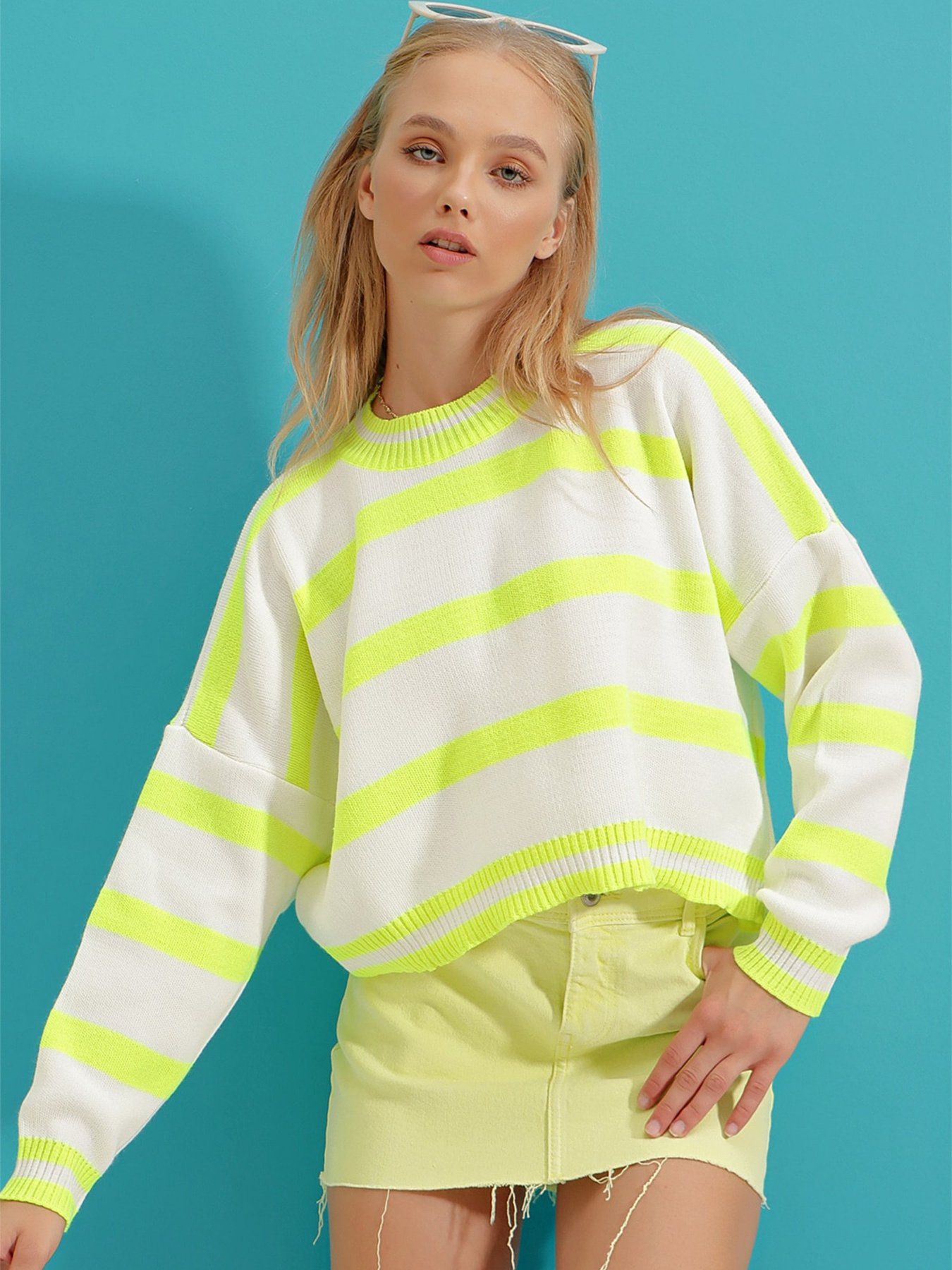Свитры и кардиганы Trend Alacati Stili модель ALC-X9277/NEON YESILI Фото